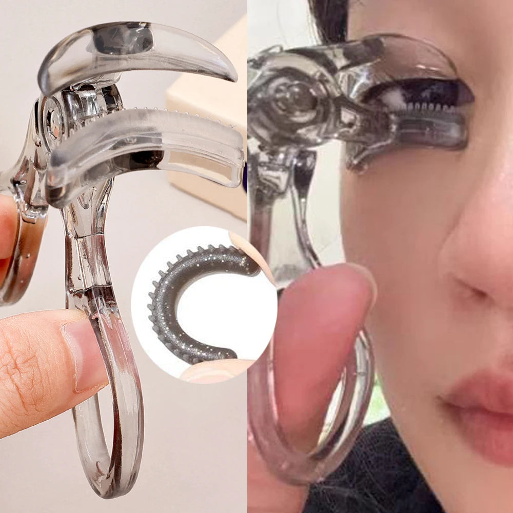 2pcs Wide Angle Eyelash Curler with Soft Tooth Comb Rubber Strip Lasting Sunflower Lash Natural Curling Enlarge Eyes Makeup Tool